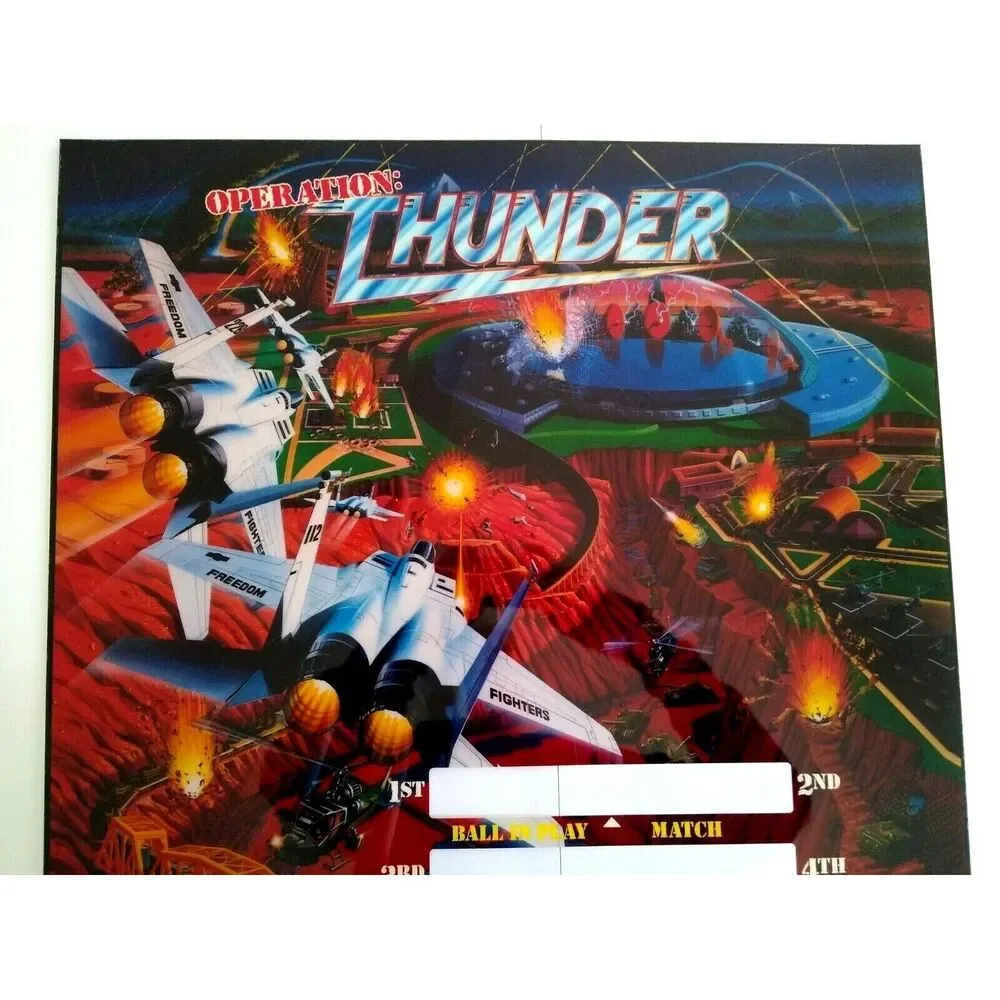 Operation Thunder Pinball Game TRANSLITE Art Sheet 1992 Original NOS